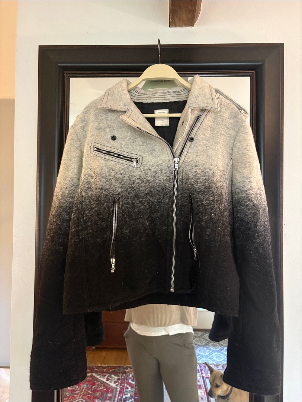 GAP Ombre Black to Gray Moto Jacket